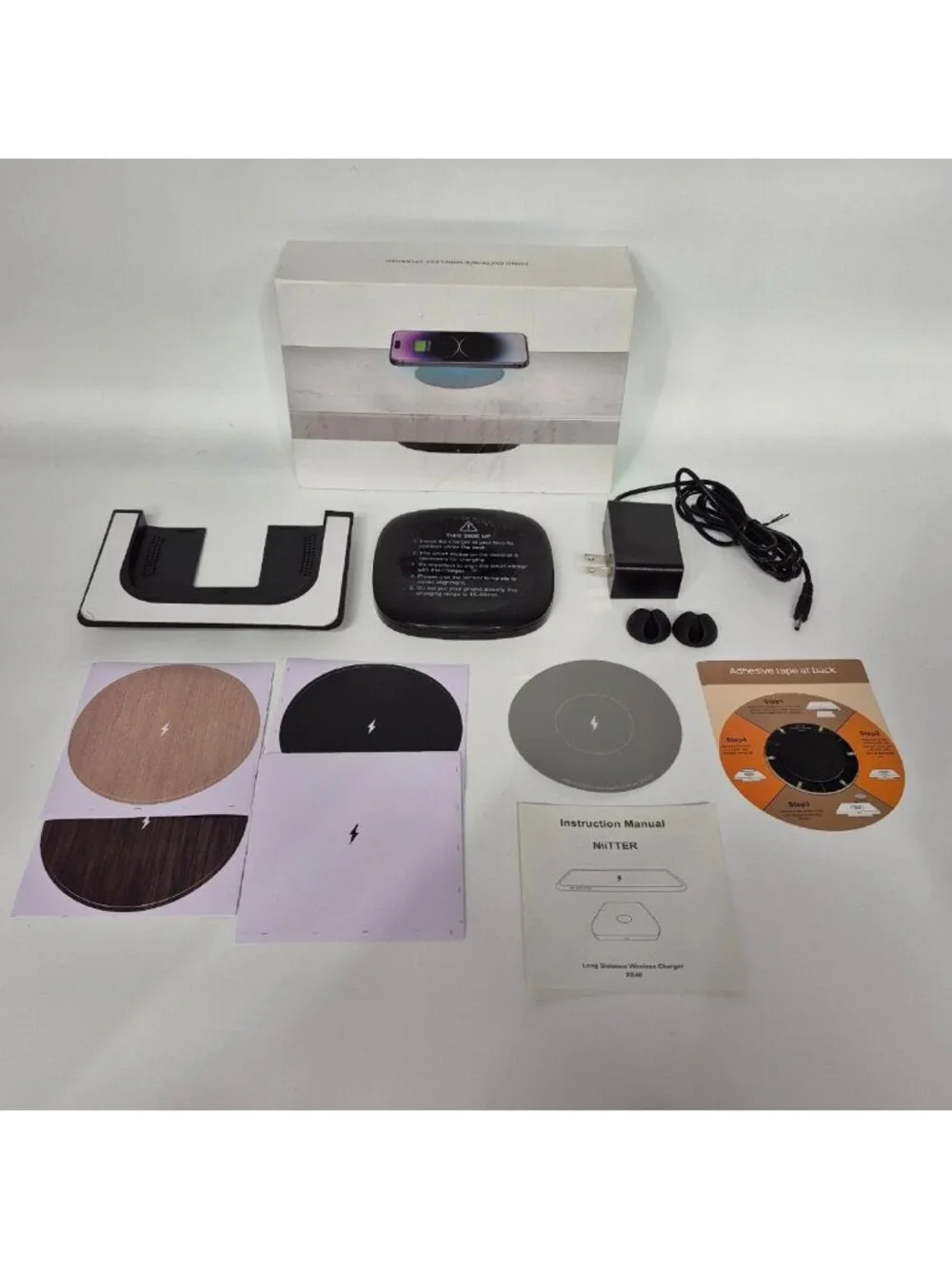 Under Desk Wireless Charger NiiTTER XE40 15-40mm 10W Max Qi Adapter Included